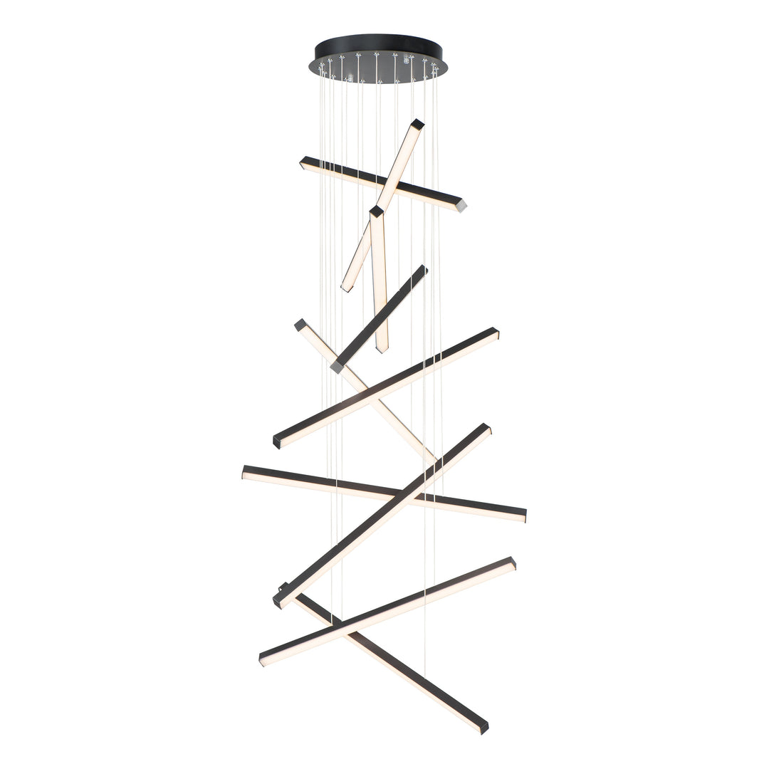 Hover 10-Light LED Pendant by ET2 Lighting in Black, front view