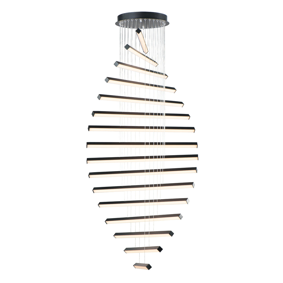 Hover 16-Light LED Pendant by ET2 Lighting in Black, front view