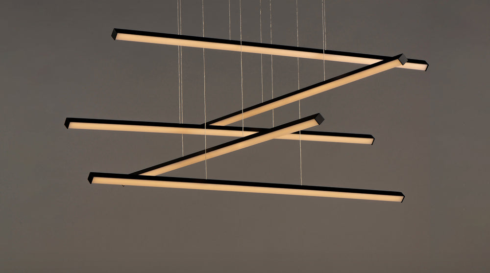 Hover 5-Light LED Pendant (47.5" W) by ET2 Lighting, styled view 1