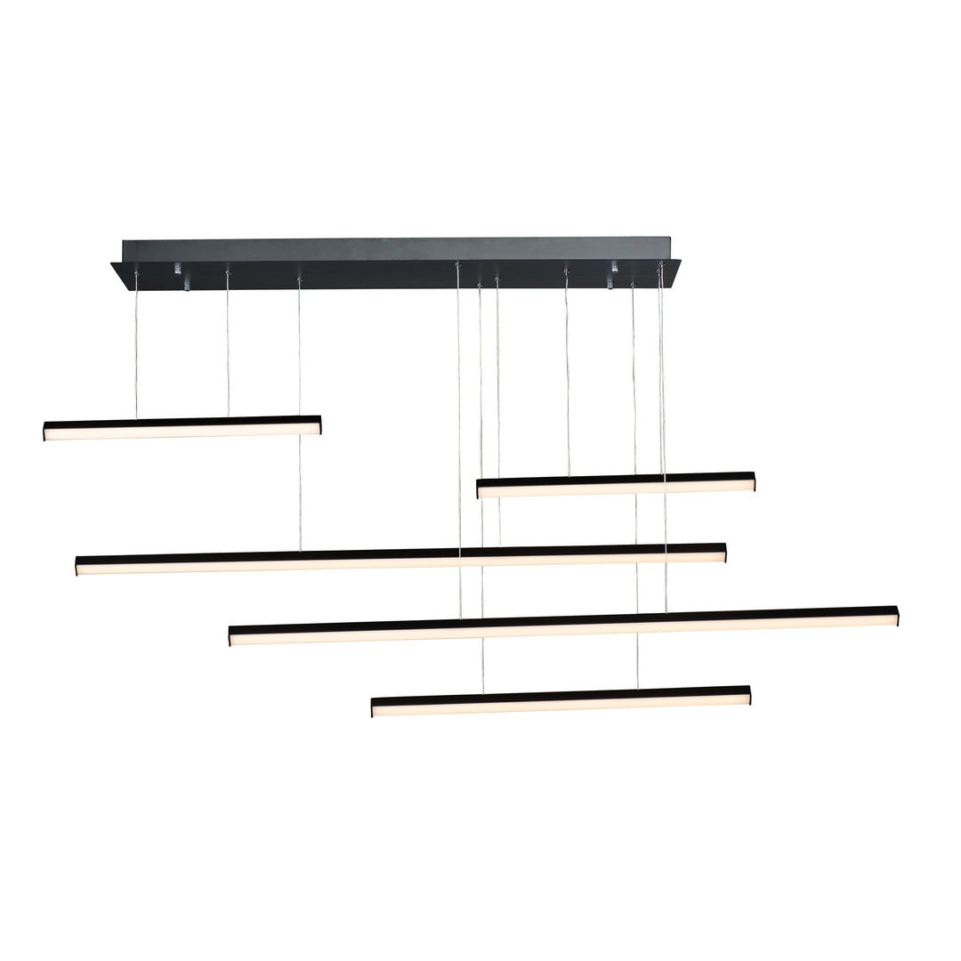 Hover 5-Light LED Pendant (61" W) by ET2 Lighting in Black, front view
