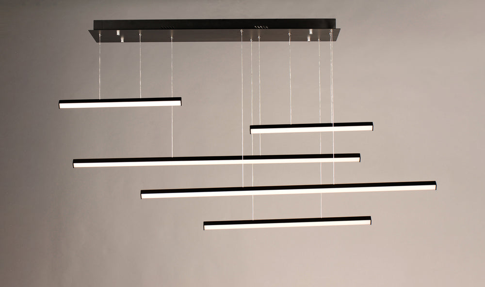 Hover 5-Light LED Pendant (61" W) by ET2 Lighting, styled view 1