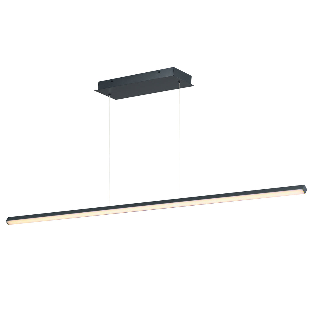 Hover 60" Linear LED Pendant by ET2 Lighting in Black, front view