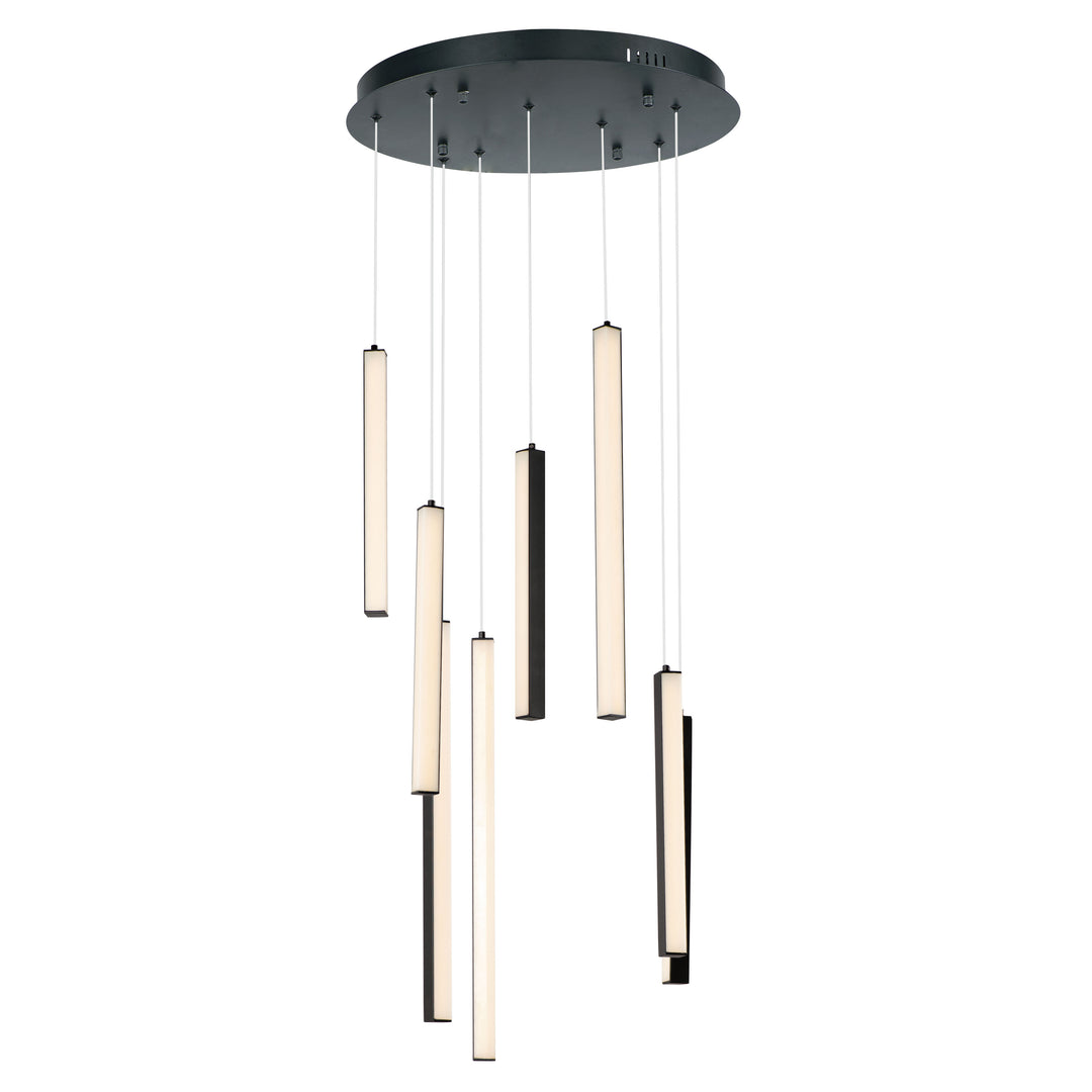 Hover 9-Light LED Pendant by ET2 Lighting in Black, front view