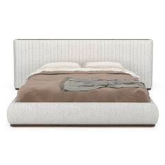Billie upholstered bed by Huppé in Light Natural Walnut 500 and Idol ID002 fabric