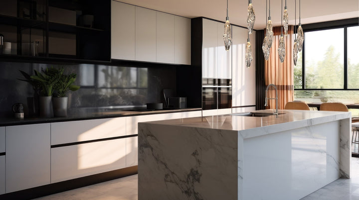 Icefall Linear Pendant Chandelier by Hammerton Studio in a styled interior