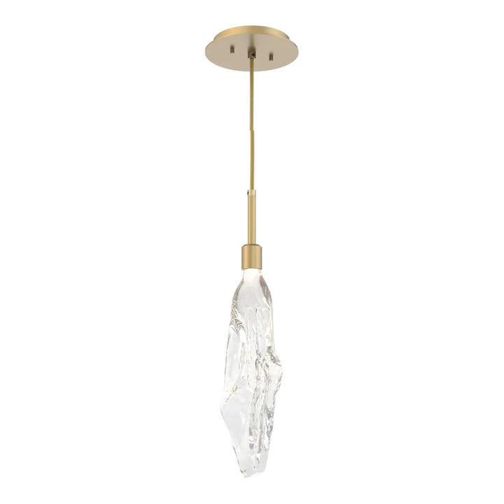 Icefall Pendant by Hammerton Studio in Gilded Brass with Clear glass