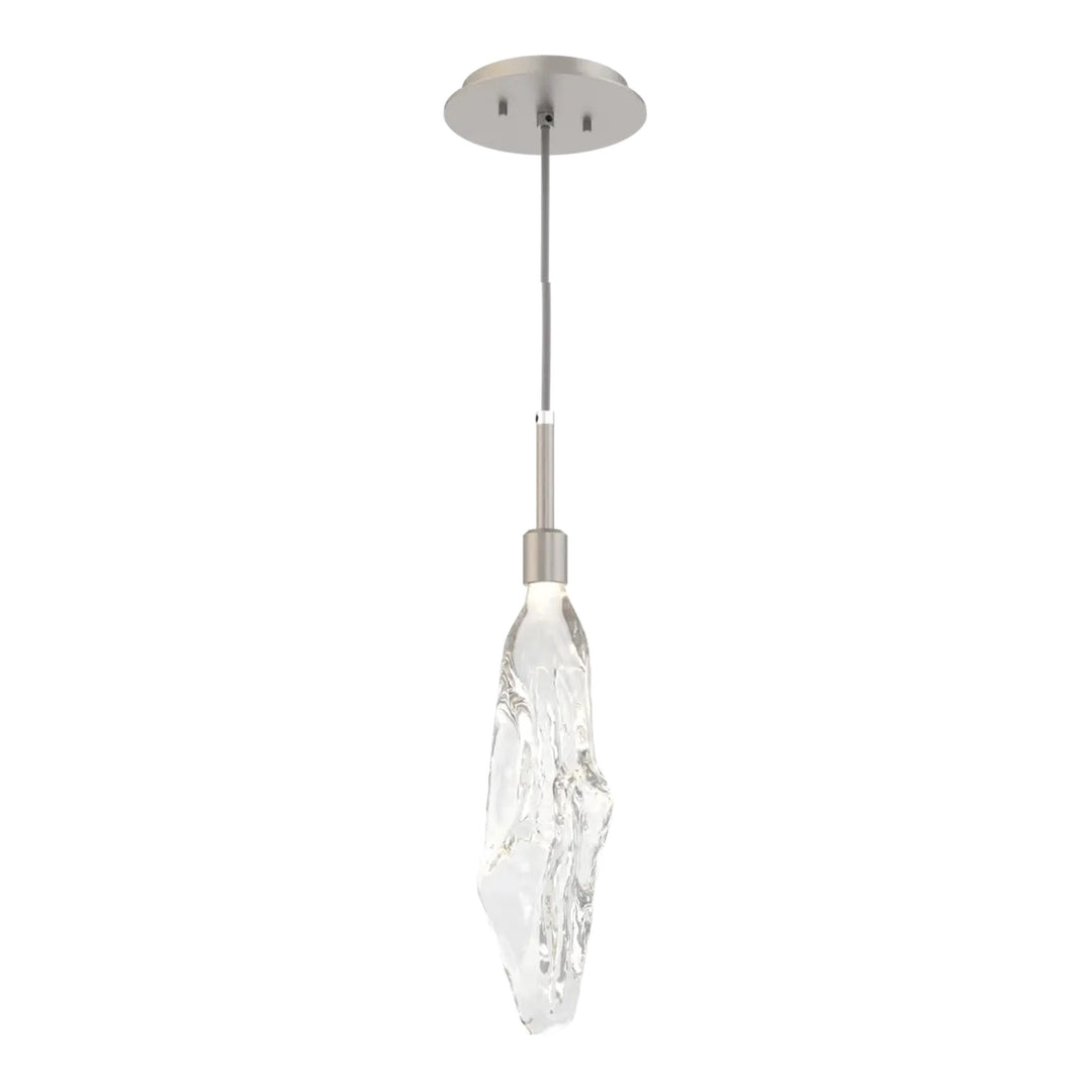 Icefall Pendant by Hammerton Studio in Beige Silver with Clear glass