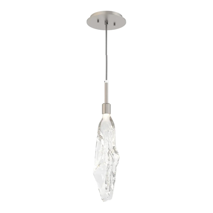 Icefall Pendant by Hammerton Studio in Beige Silver with Clear glass
