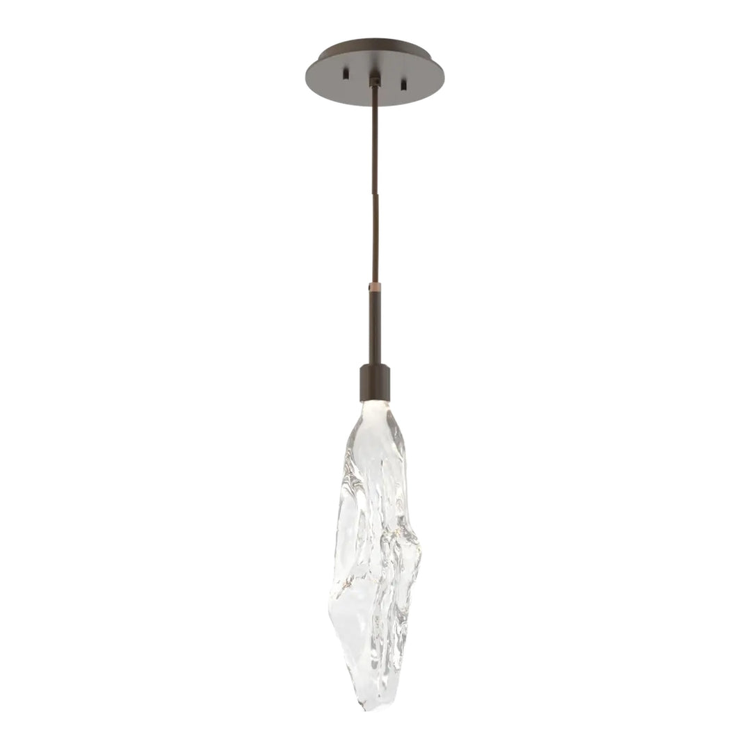 Icefall Pendant by Hammerton Studio in Flat Bronze with Clear glass