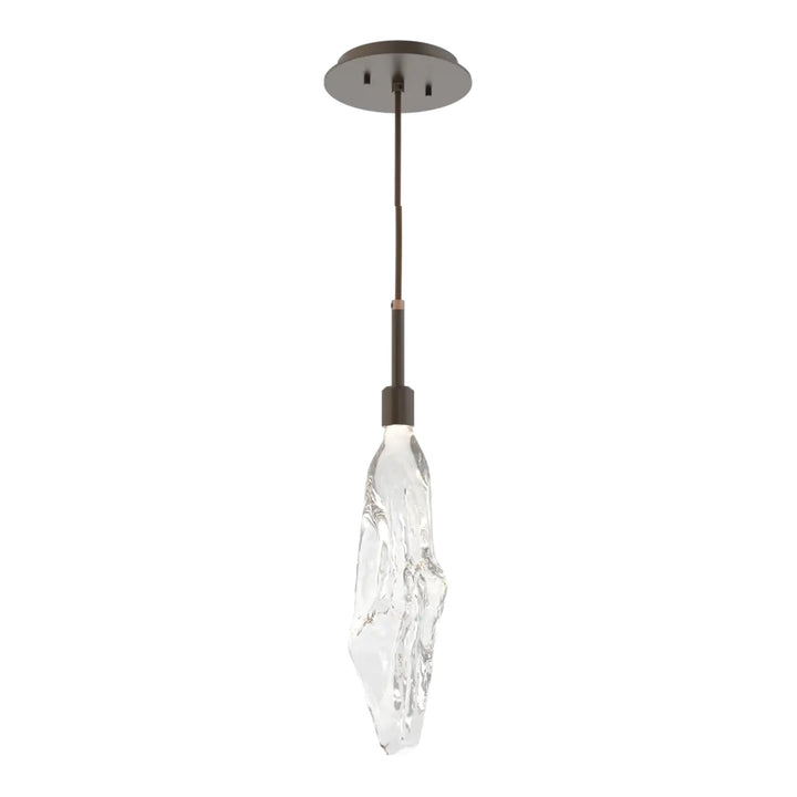 Icefall Pendant by Hammerton Studio in Flat Bronze with Clear glass