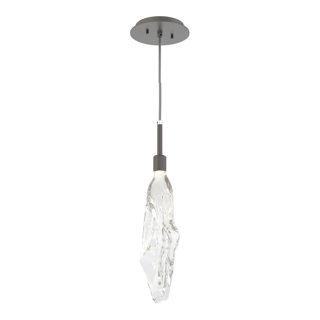 Icefall Pendant by Hammerton Studio in Graphite with Clear glass