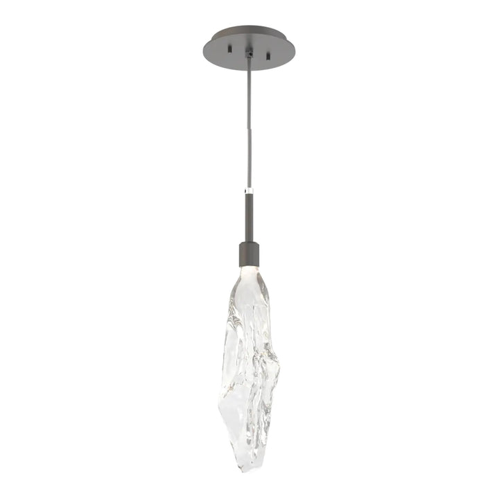 Icefall Pendant by Hammerton Studio in Graphite with Clear glass