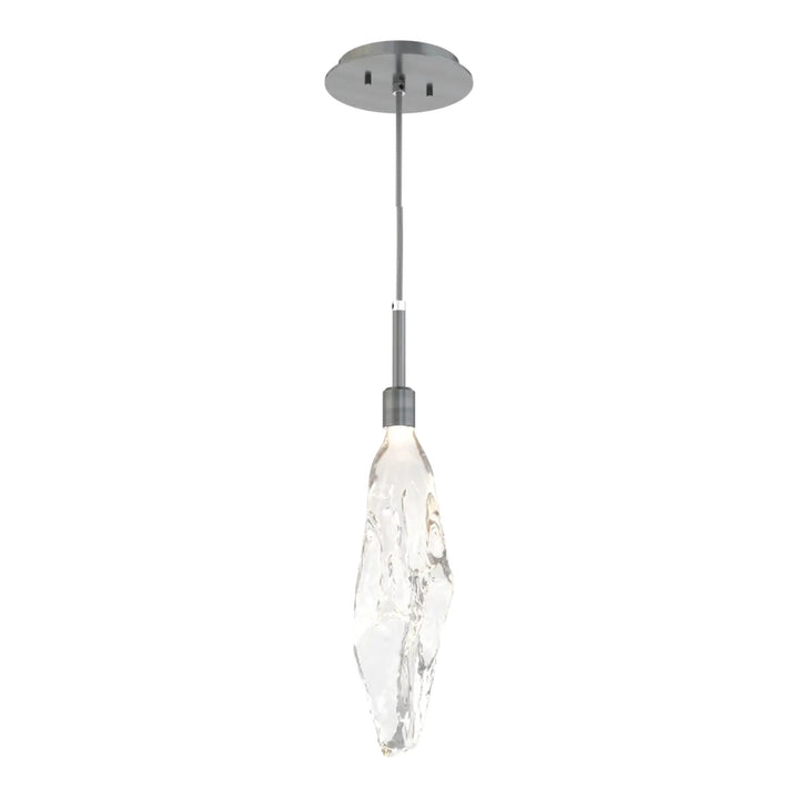 Icefall Pendant by Hammerton Studio in Gunmetal with Clear glass