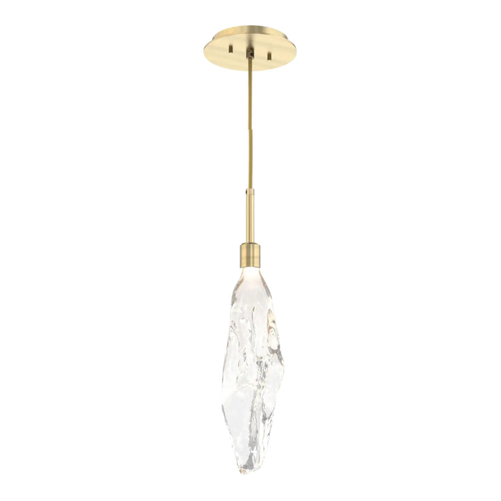 Icefall Pendant by Hammerton Studio in Heritage Brass with Clear glass