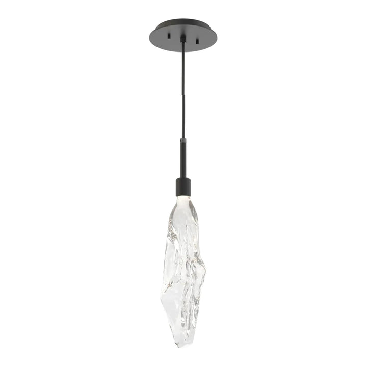 Icefall Pendant by Hammerton Studio in Matte Black with Clear glass