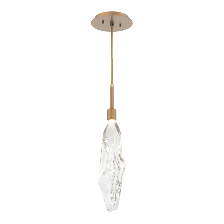 Icefall Pendant by Hammerton Studio in Novel Brass with Clear glass