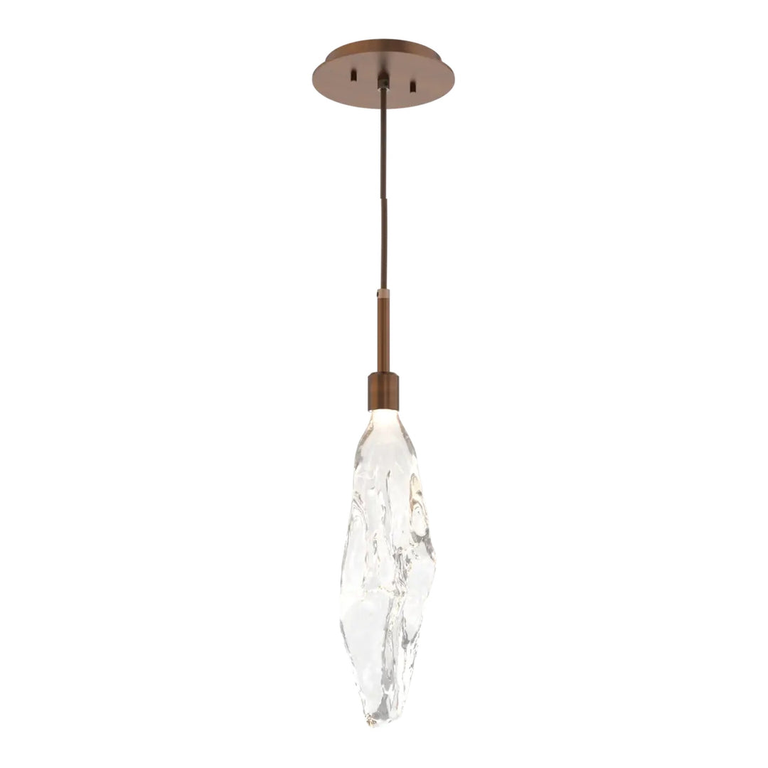 Icefall Pendant by Hammerton Studio in Oil-Rubbed Bronze with Clear glass