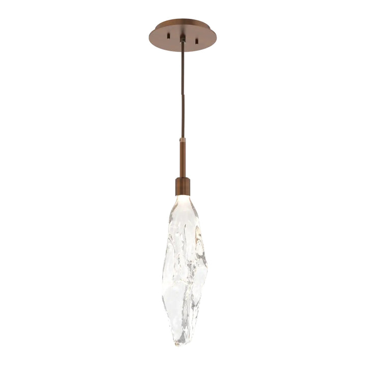 Icefall Pendant by Hammerton Studio in Oil-Rubbed Bronze with Clear glass