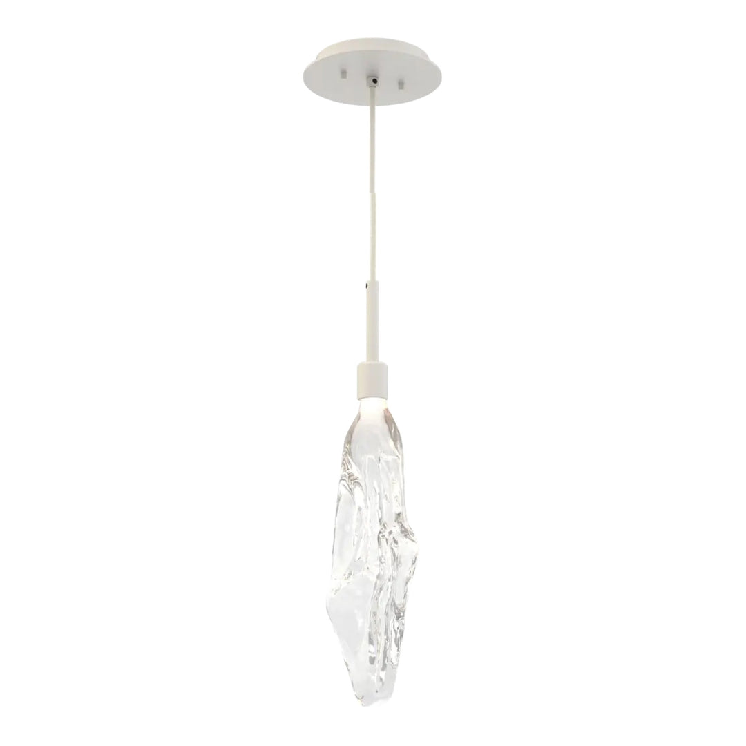 Icefall Pendant by Hammerton Studio in Salt White with Clear glass