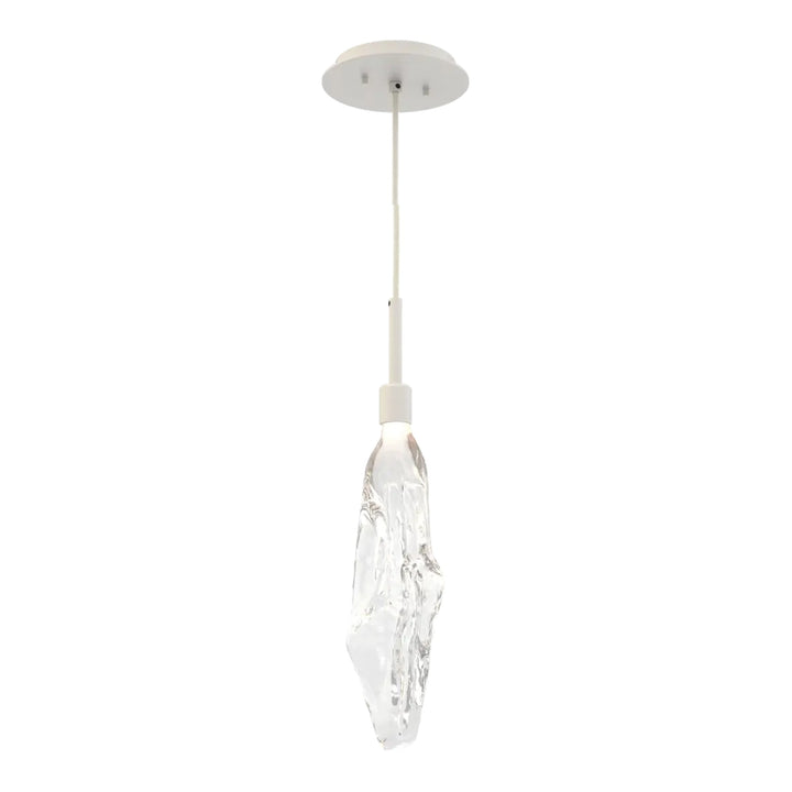 Icefall Pendant by Hammerton Studio in Salt White with Clear glass
