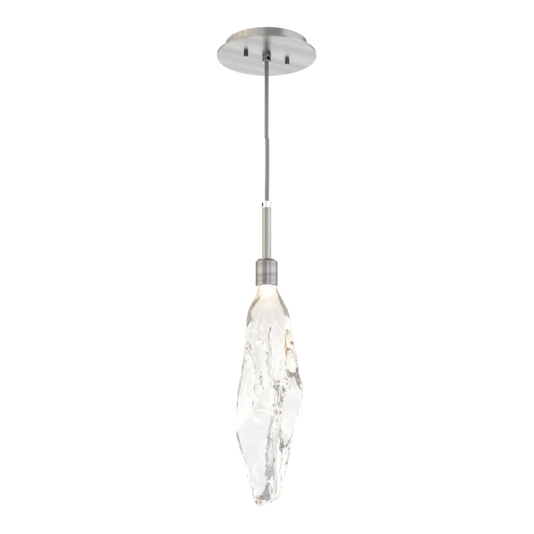 Icefall Pendant by Hammerton Studio in Satin Nickel with Clear glass
