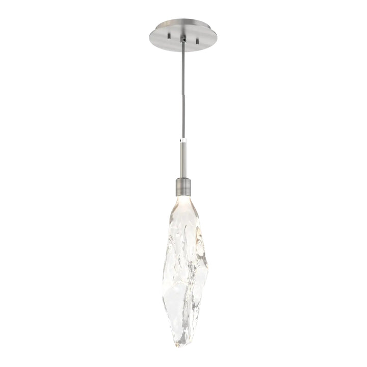 Icefall Pendant by Hammerton Studio in Satin Nickel with Clear glass