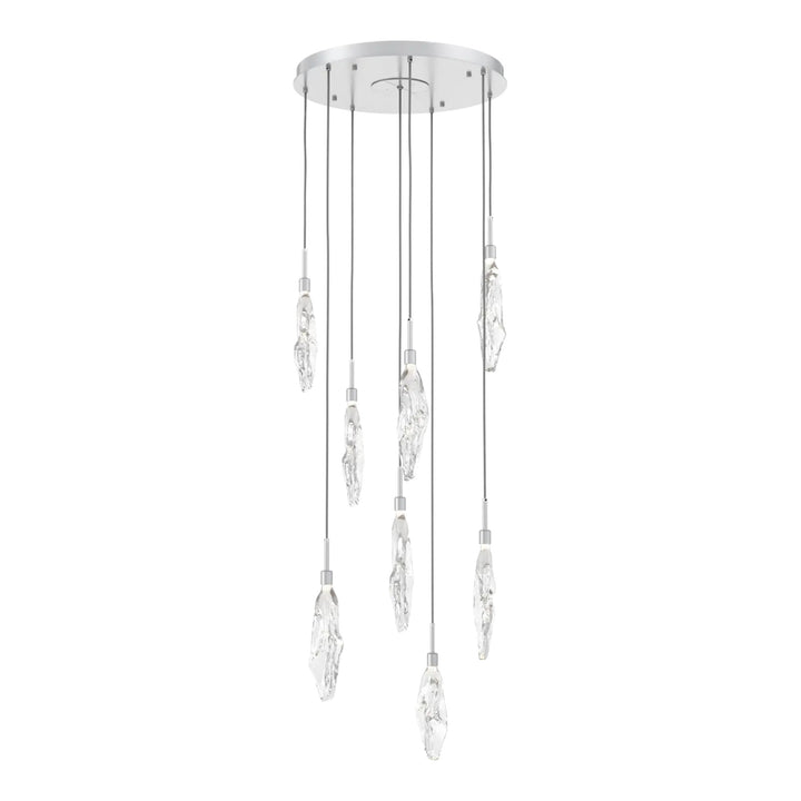 Icefall Round Pendant Chandelier by Hammerton Studio 8 Lights in Classic Silver with Clear glass