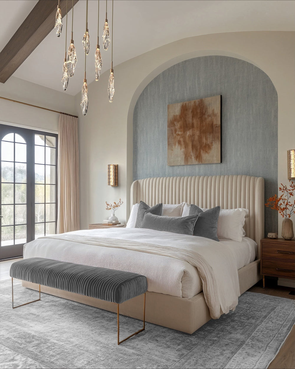 Icefall Round Pendant Chandelier by Hammerton Studio in a styled interior