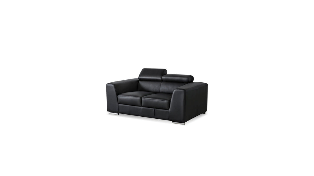 ICON Leather Loveseat in Black