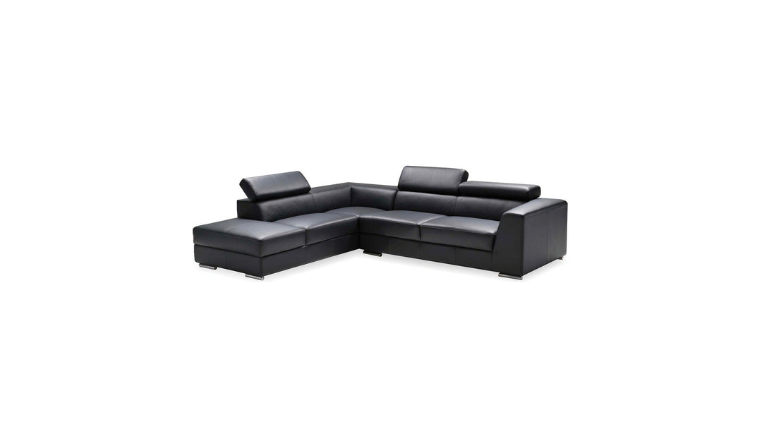 ICON Leather Sectional in Black