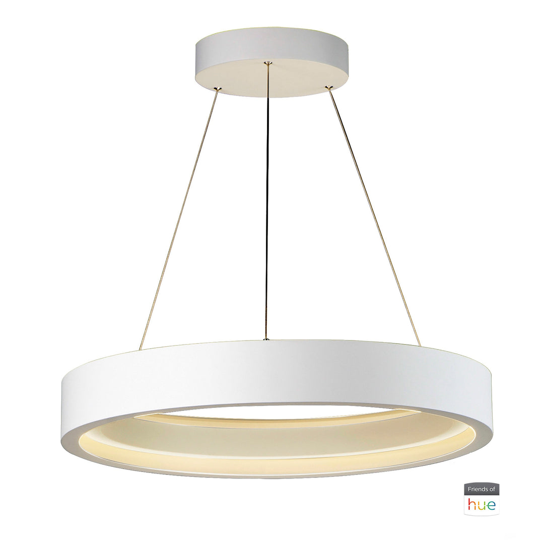 iCorona Friends of Hue LED Pendant by ET2 Lighting in Matte White, front view