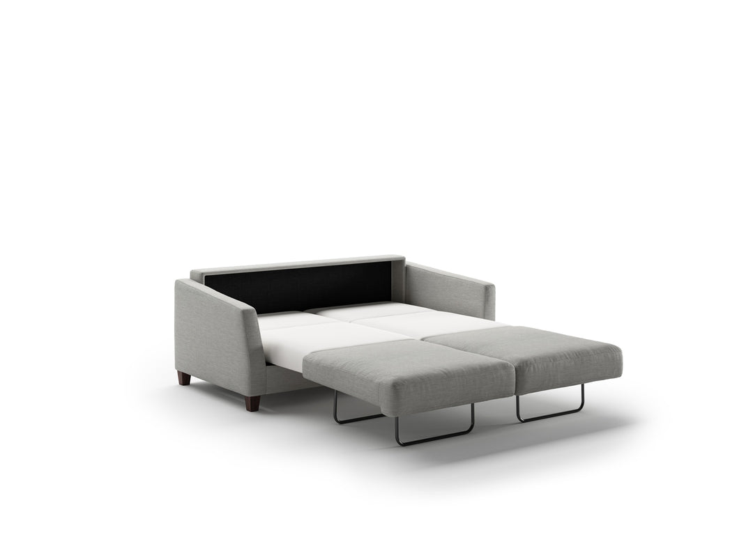 Monika Queen sleeper opened, Oliver 173, Walnut legs