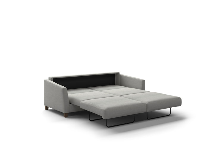 Monika King sleeper opened, Oliver 173, Walnut legs