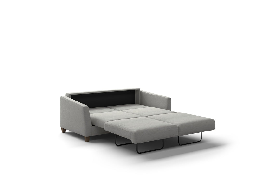 Monika Full XL sleeper opened, Oliver 173, Walnut legs