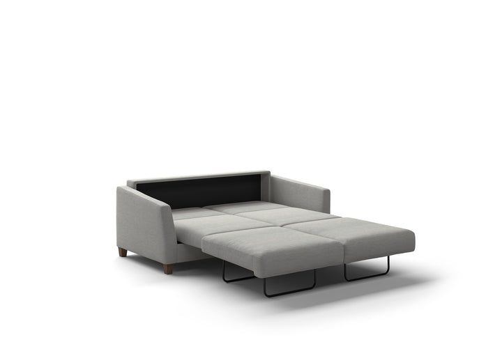 Monika Full XL sleeper opened, Oliver 173, Walnut legs
