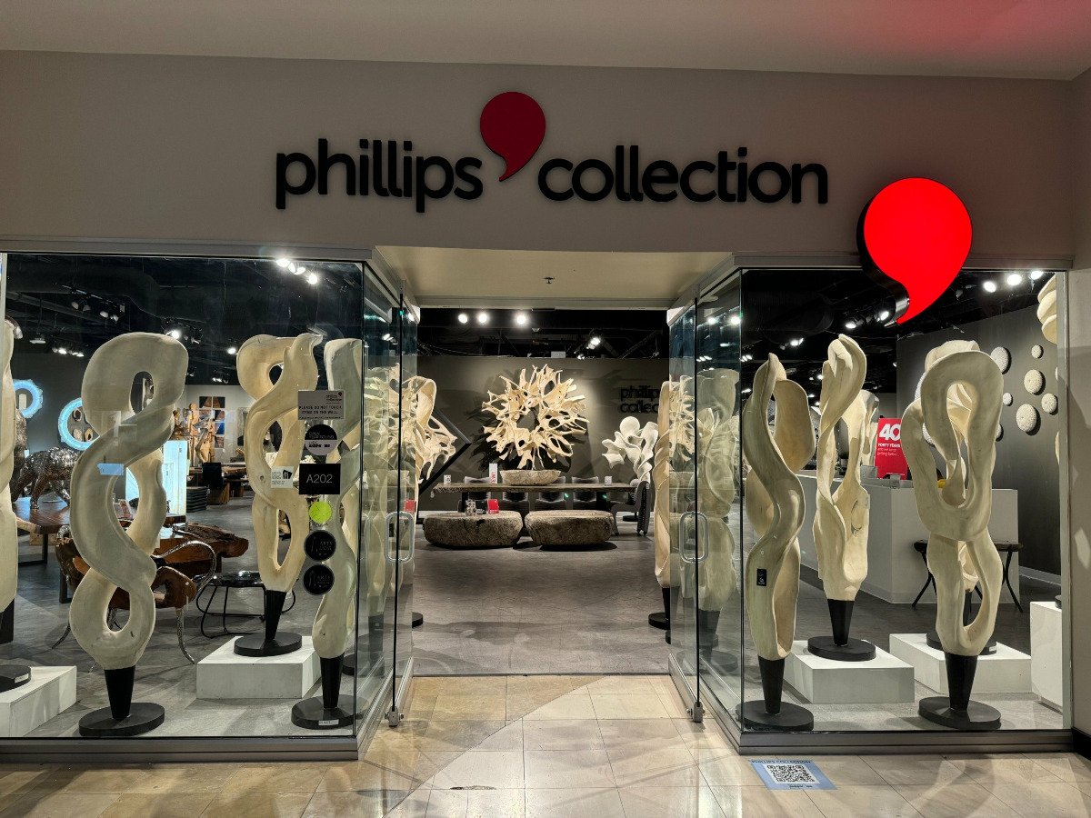 Colossal Cast Stone Sculpture Single Hole, Charcoal Stone Sculptures & Statues Phillips Collection