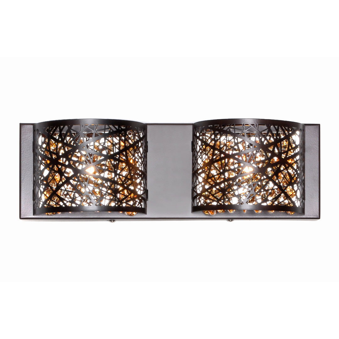 Inca 2-Light Wall Mount by ET2 Lighting in Bronze, front view
