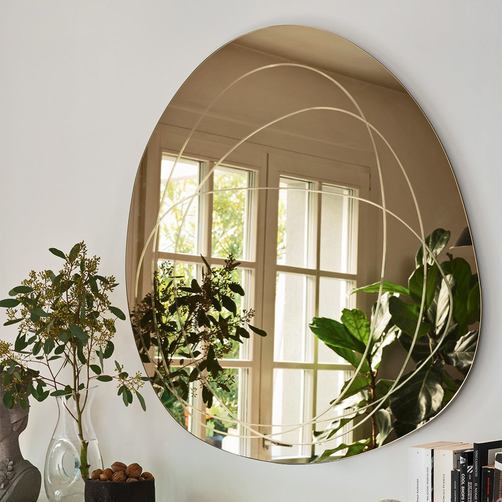 Inciso Wall Mirror by Connubia in a styled interior