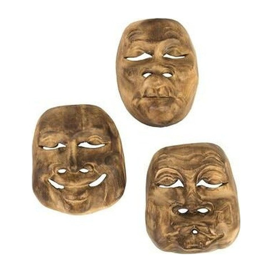 Indonesian Masks, Set of 3, Teak Wood, Assorted Phillips Collection