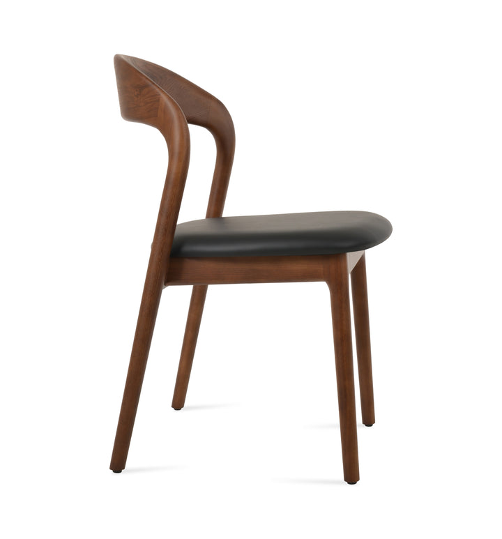 Infinity Dining Chair — black PPM-S seat, solid ash walnut finish