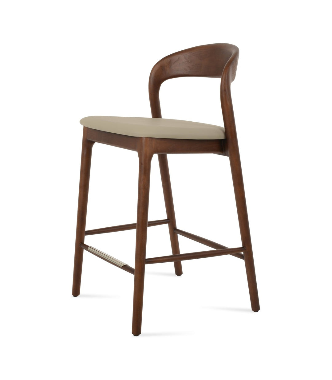 Infinity Stool — bar height, solid ash walnut finish