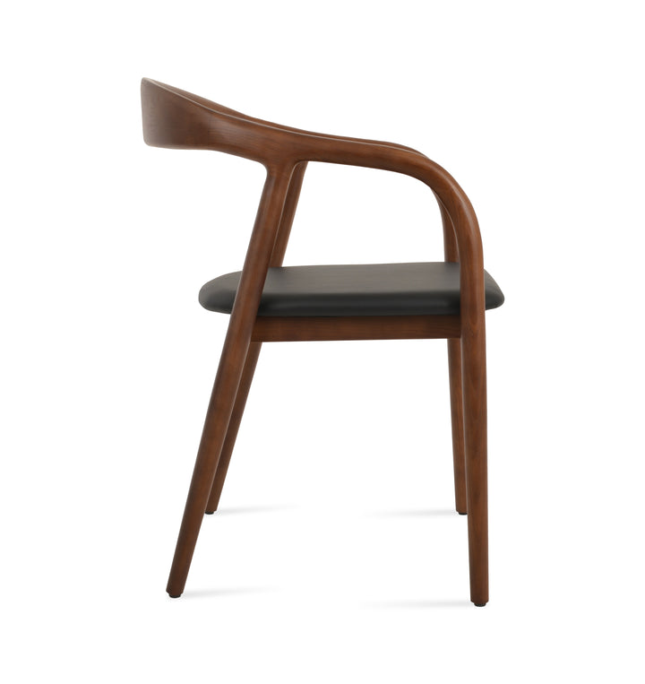 Infinity Armchair — black PPM seat, solid ash walnut finish