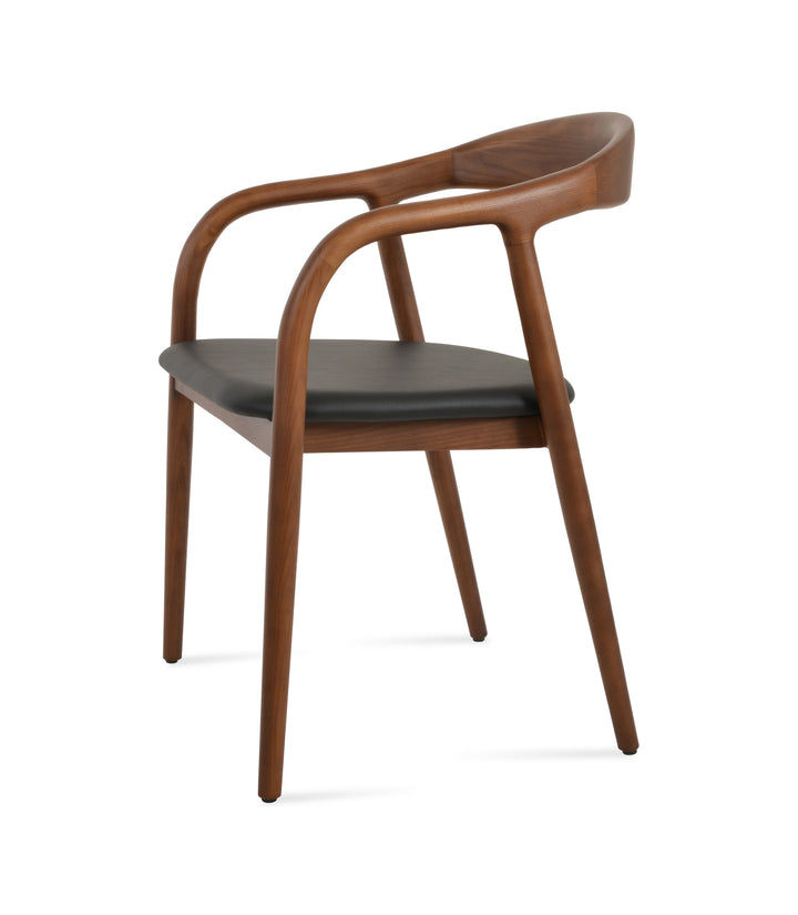 Infinity Armchair — black PPM seat, solid ash walnut finish
