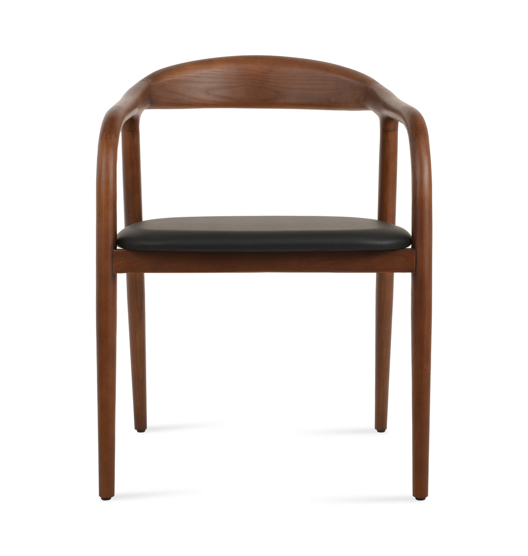 Infinity Armchair — black PPM seat, solid ash walnut finish