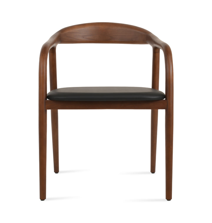 Infinity Armchair — black PPM seat, solid ash walnut finish