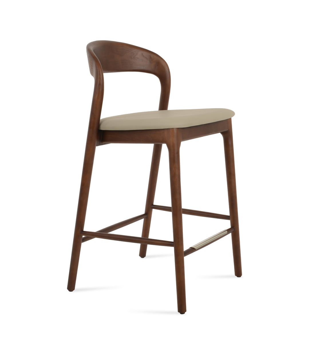 Infinity Stool — bar height, solid ash walnut finish