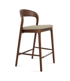 Infinity Stool — bar height, solid ash walnut finish
