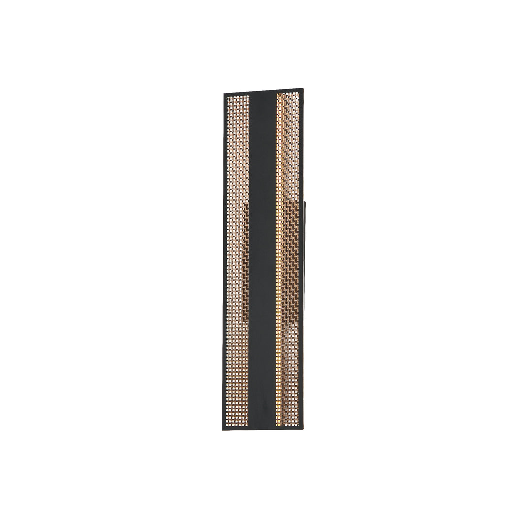 Interlace 24" LED Outdoor Wall Sconce by ET2 Lighting in Black / Aged Copper, front view