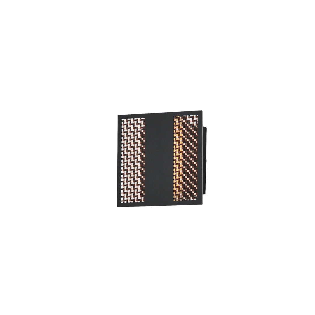 Interlace 6.5" LED Outdoor Wall Sconce by ET2 Lighting in Black / Aged Copper, front view