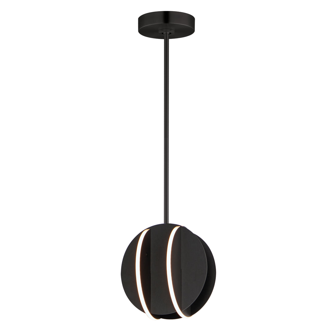 Interval LED Mini Sphere Pendant by ET2 Lighting in Black, front view